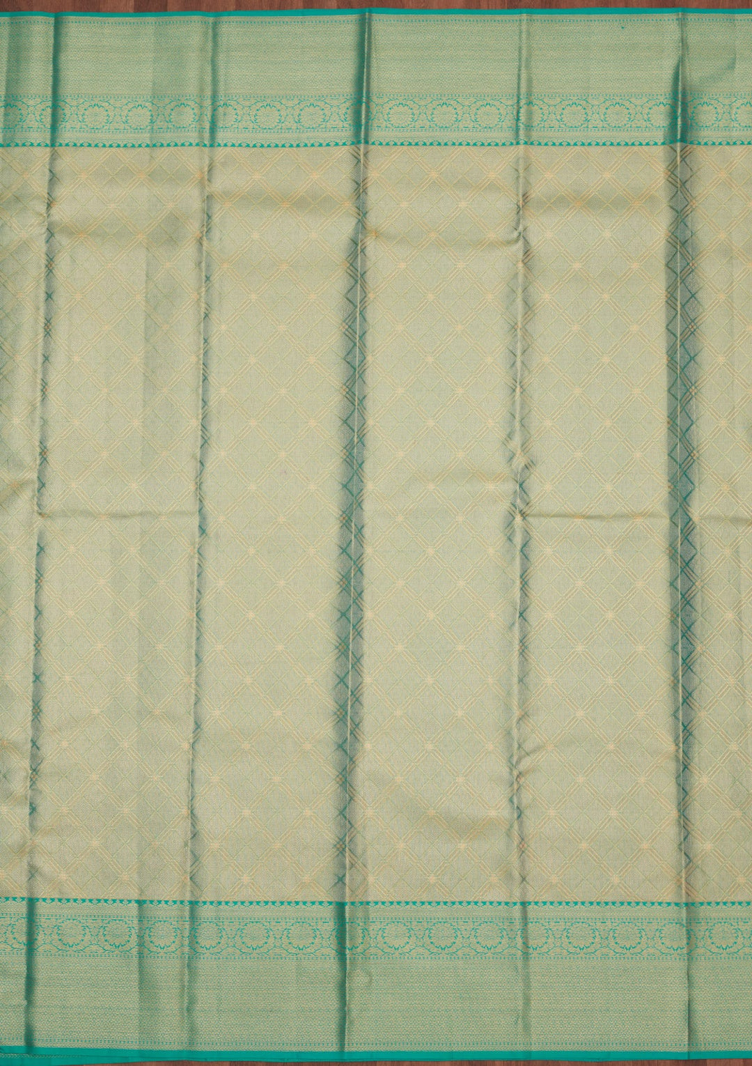 Rama Green Zariwork Pure Silk Saree-Koskii