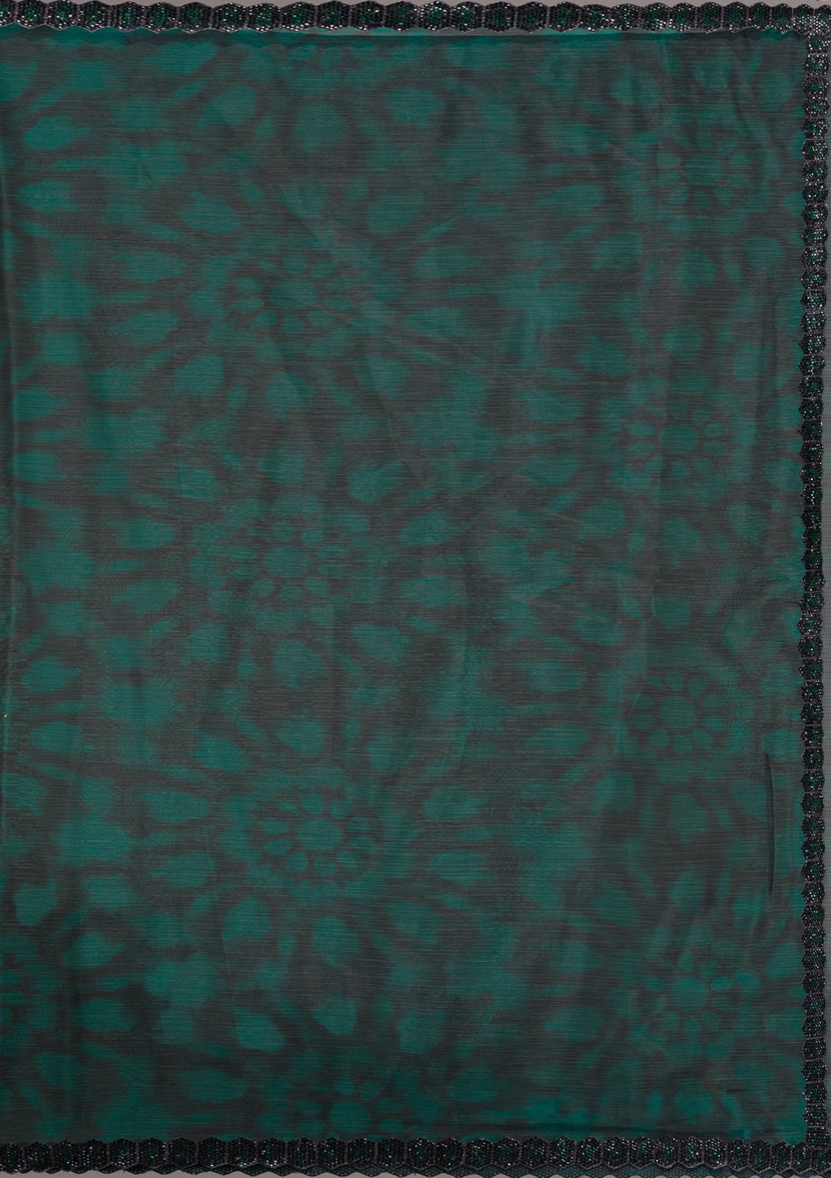 Rama Green Printed Organza Saree-Koskii