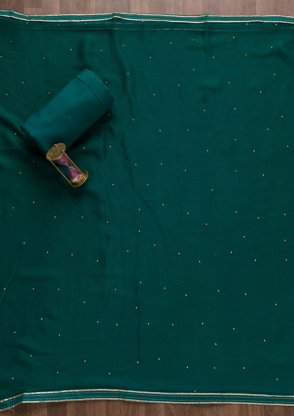 Rama Green Stonework Tissue Unstitched Salwar Suit-Koskii
