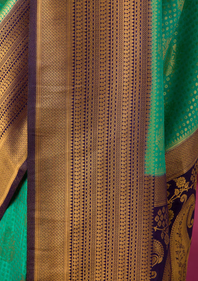 Rama Green Zariwork Georgette Saree