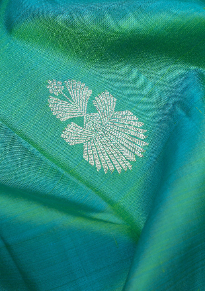Rama Green Gold Zariwork Pure Silk Saree - Koskii