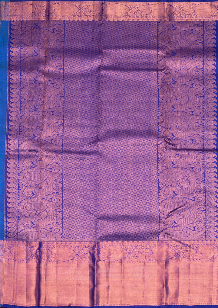 Rama Green Gold Zariwork Pure Silk Saree - Koskii