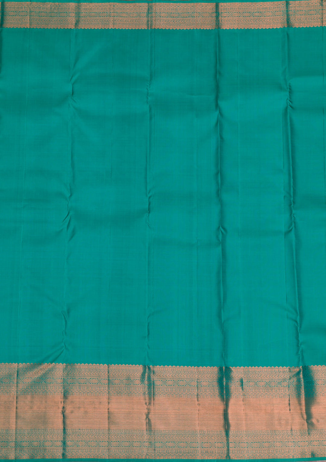 Rama Green Copper Zariwork Pure Silk Saree - Koskii