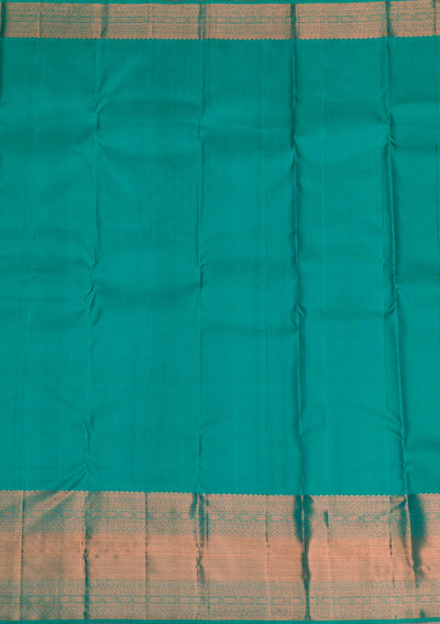 Rama Green Copper Zariwork Pure Silk Saree - Koskii