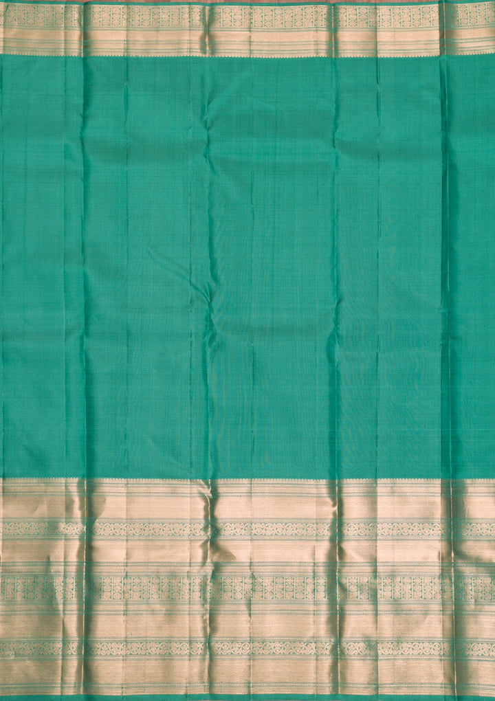 Rama Green Gold Zariwork Pure Silk Saree - Koskii