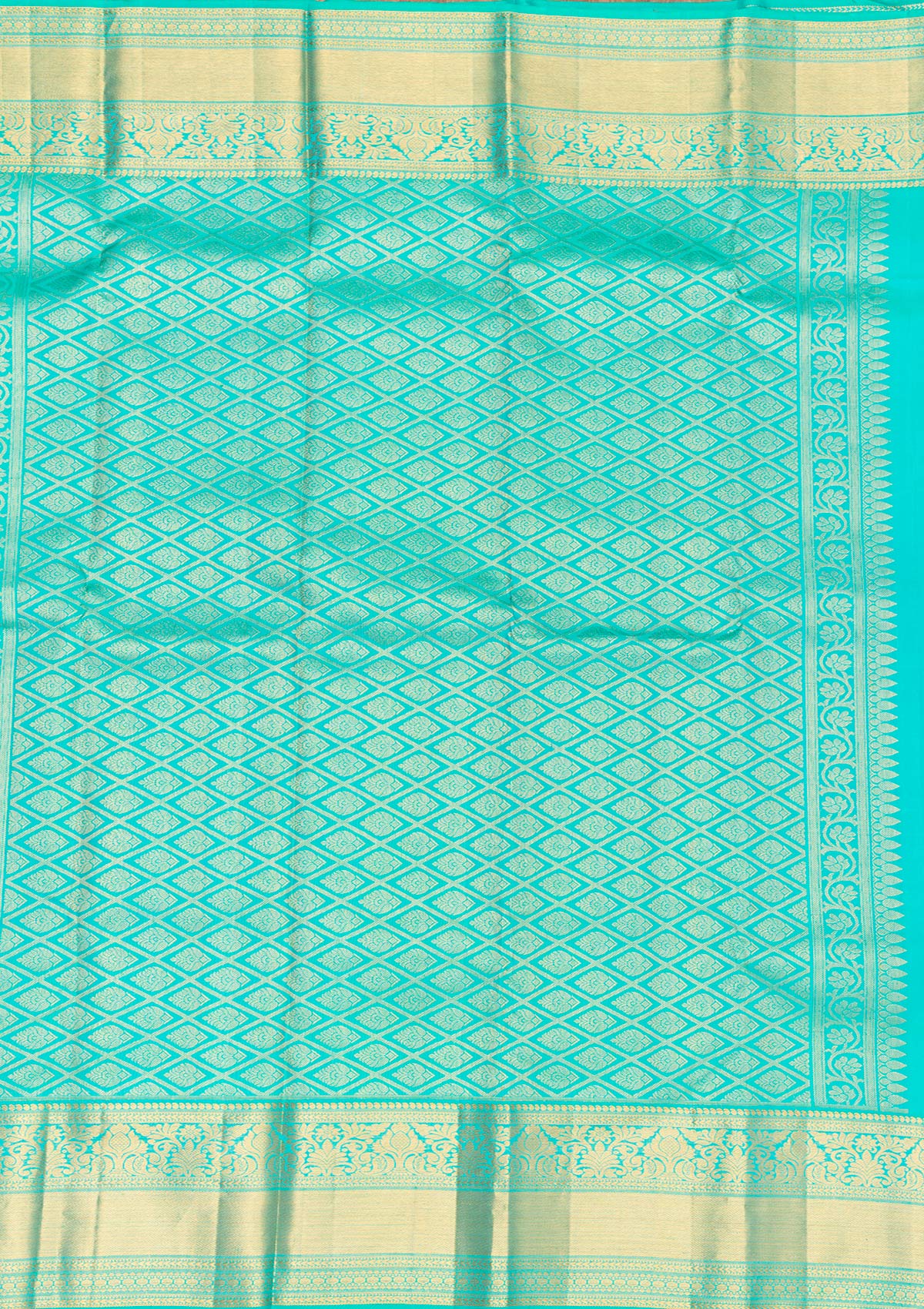 Rama Green Zariwork Pure Silk Saree-Koskii