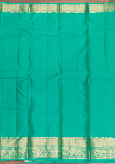 Rama Green Zariwork Pure Silk Saree-Koskii