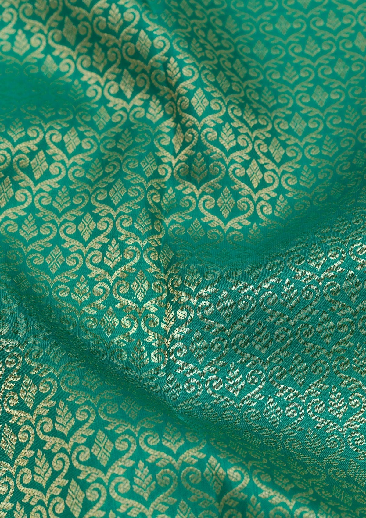 Rama Green Zariwork Pure Silk Saree-Koskii