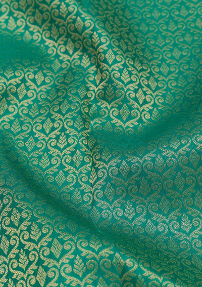 Rama Green Zariwork Pure Silk Saree-Koskii