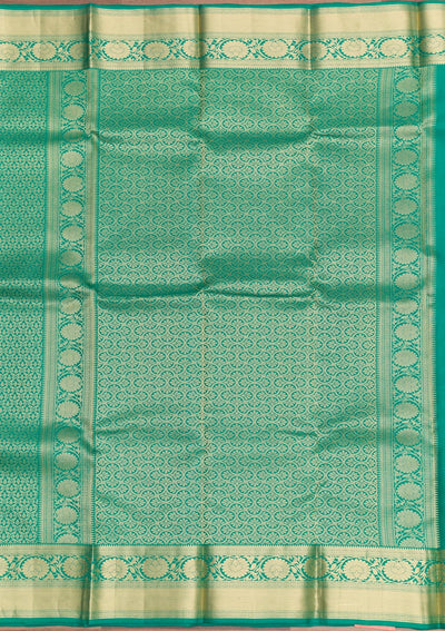 Rama Green Zariwork Pure Silk Saree-Koskii