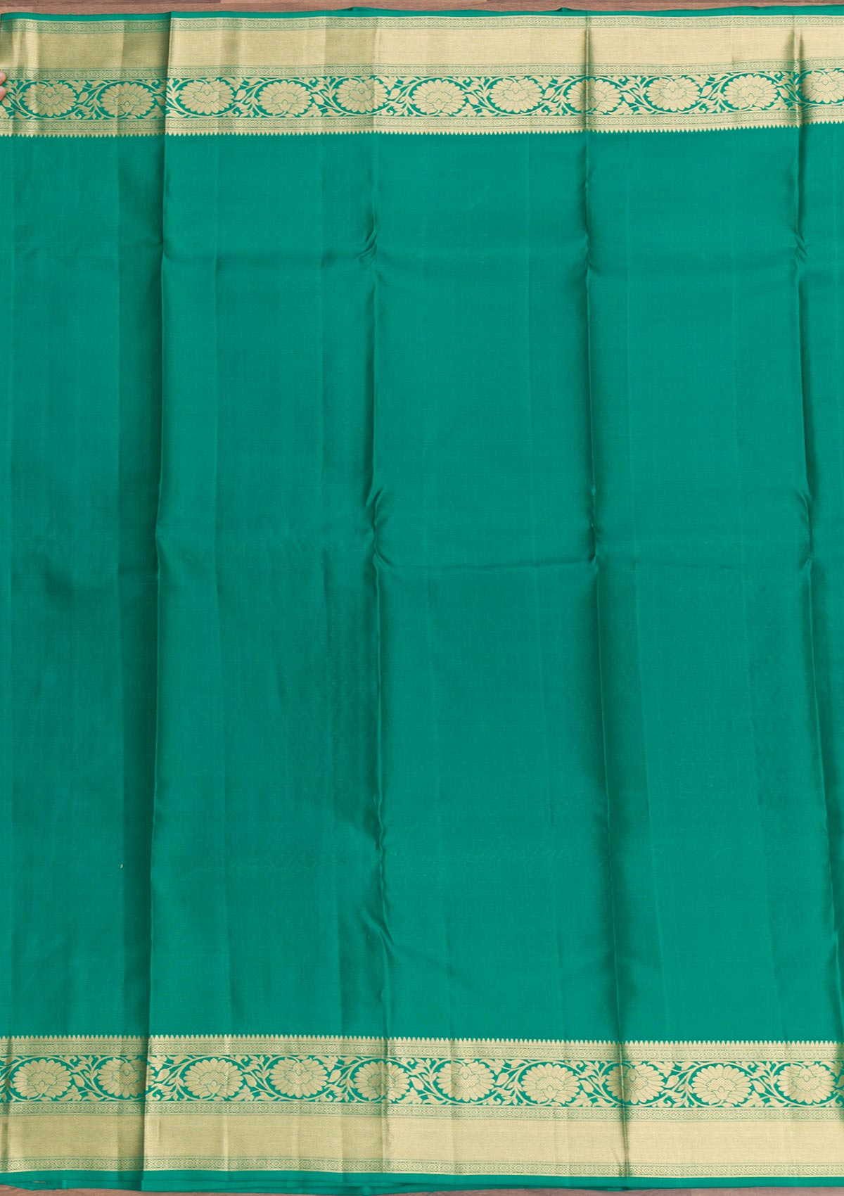 Rama Green Zariwork Pure Silk Saree-Koskii