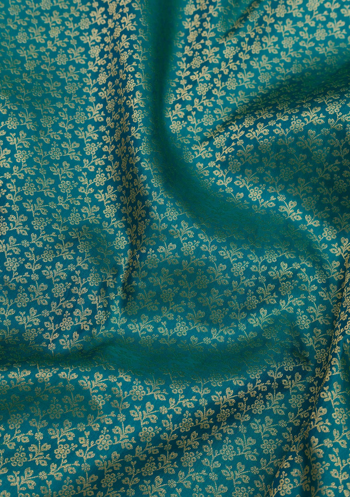 Rama Green Zariwork Pure Silk Saree-Koskii