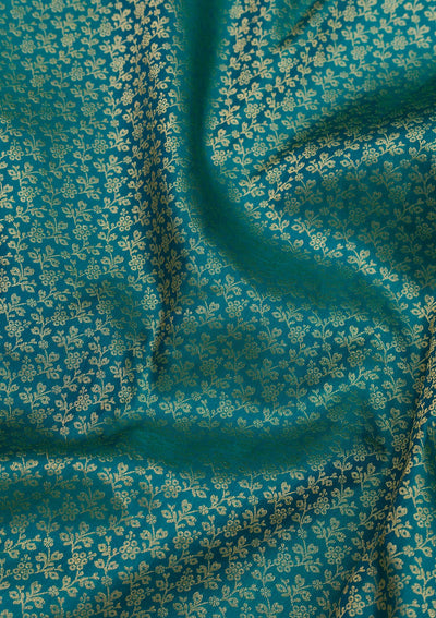 Rama Green Zariwork Pure Silk Saree-Koskii