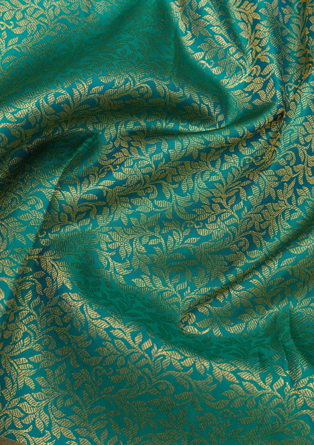 Rama Green Zariwork Pure Silk Saree-Koskii