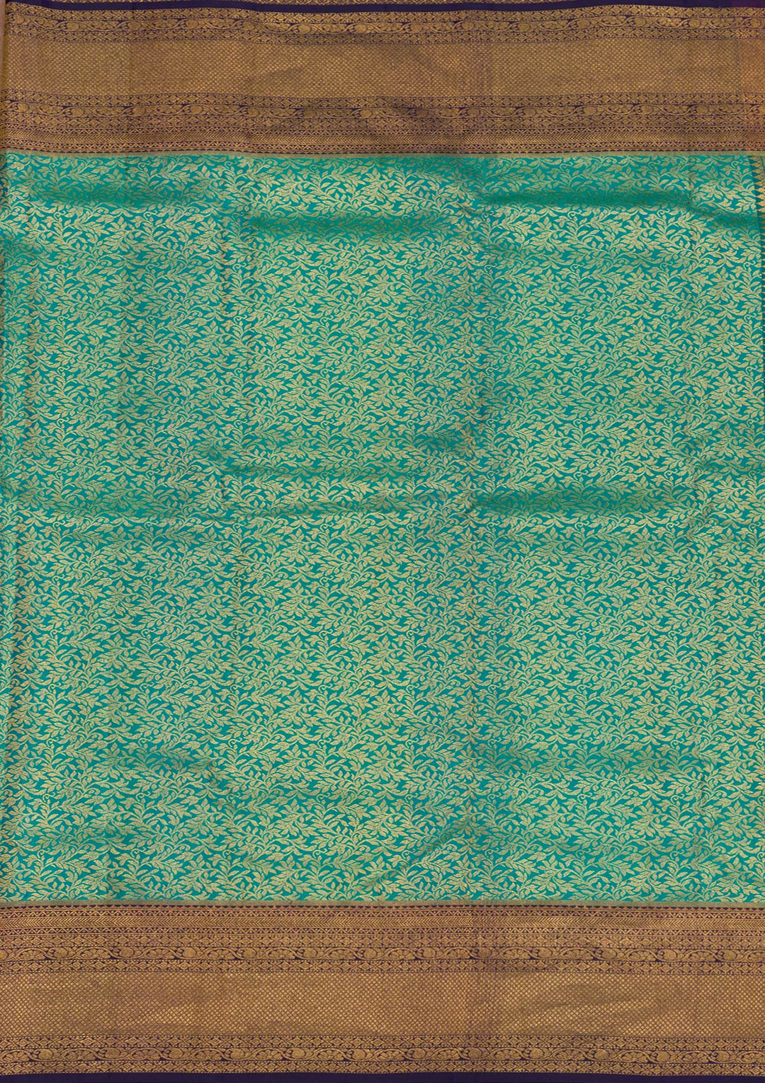 Rama Green Zariwork Pure Silk Saree-Koskii