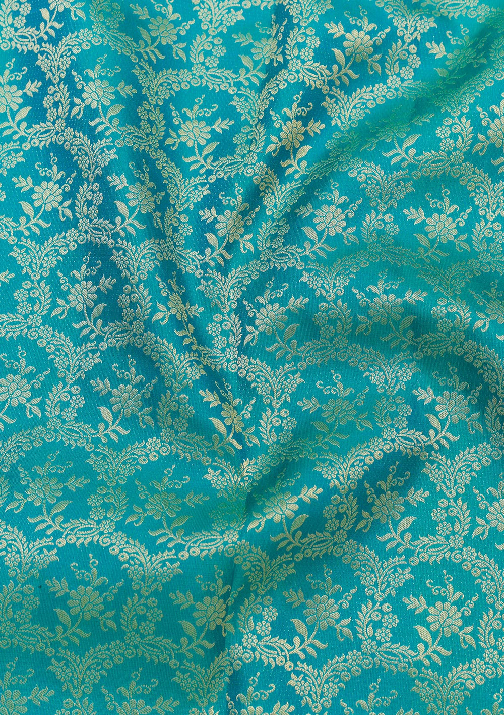 Rama Green Zariwork Pure Silk Saree-Koskii