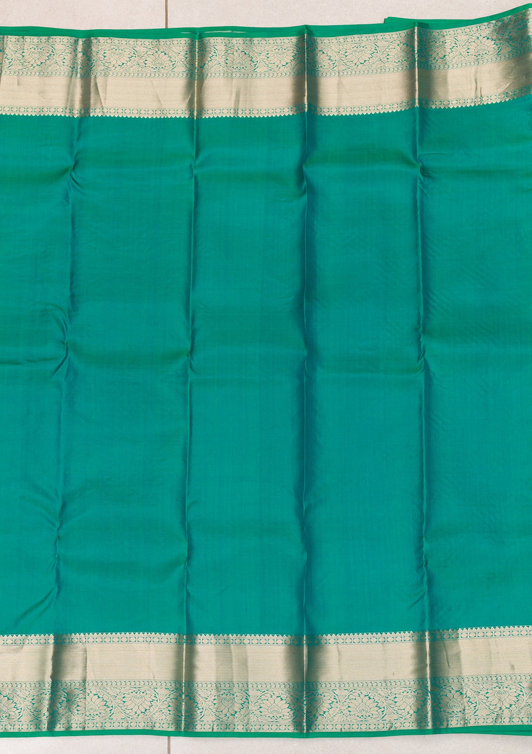 Rama Green Zariwork Pure Silk Saree-Koskii