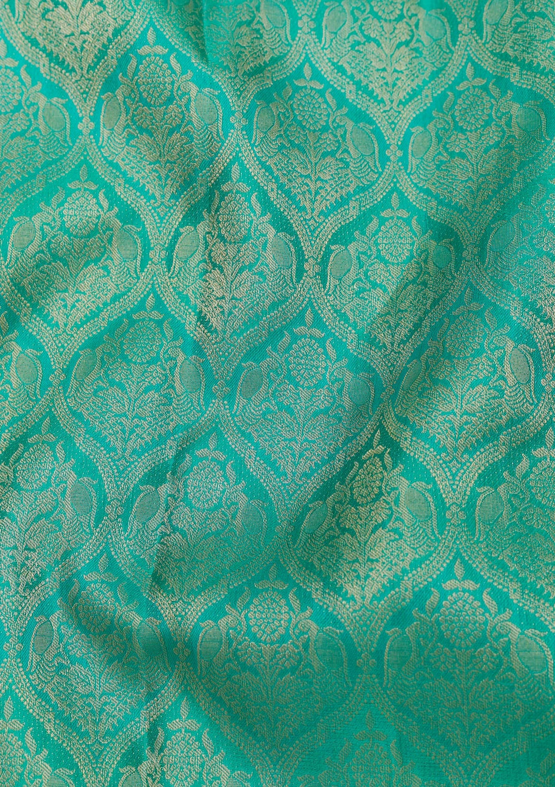 Rama Green Zariwork Pure Silk Saree-Koskii