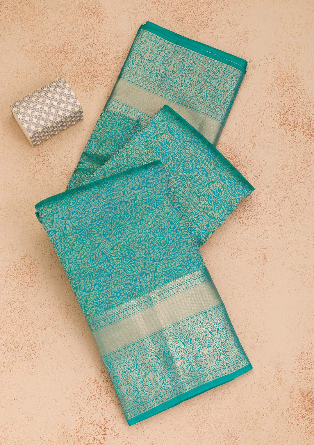 Rama Green Zariwork Pure Silk Saree-Koskii