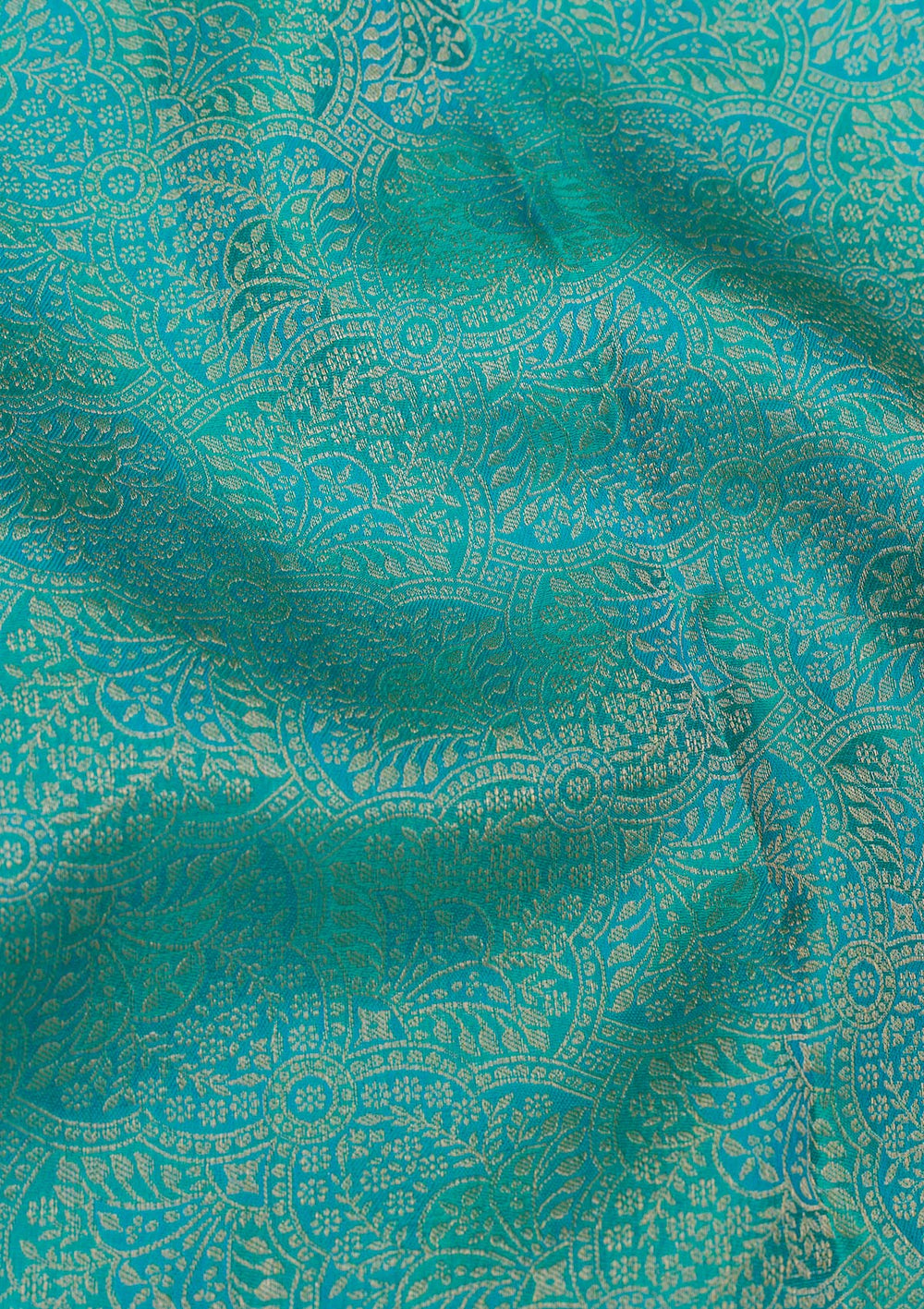 Rama Green Zariwork Pure Silk Saree-Koskii