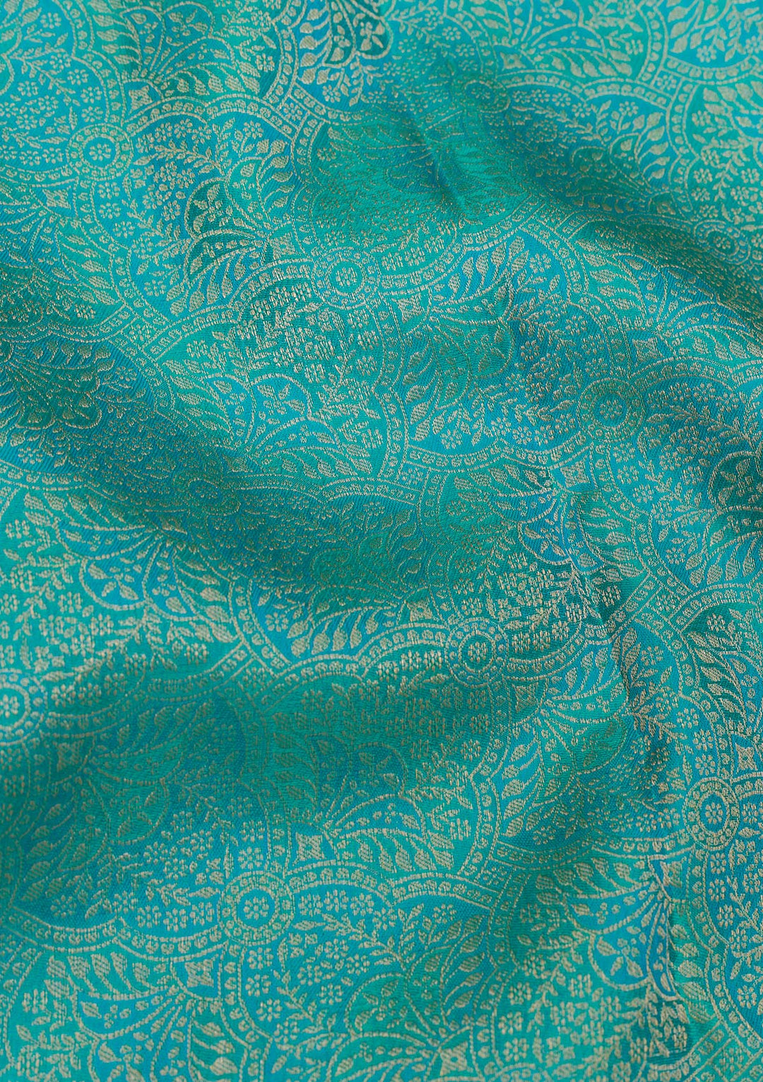 Rama Green Zariwork Pure Silk Saree-Koskii
