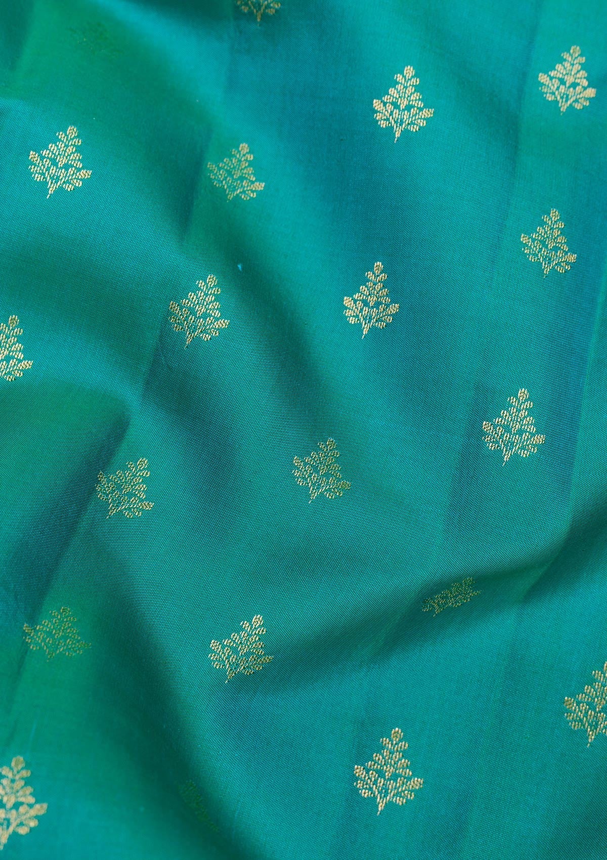 Rama Green Zariwork Pure Silk Saree-Koskii