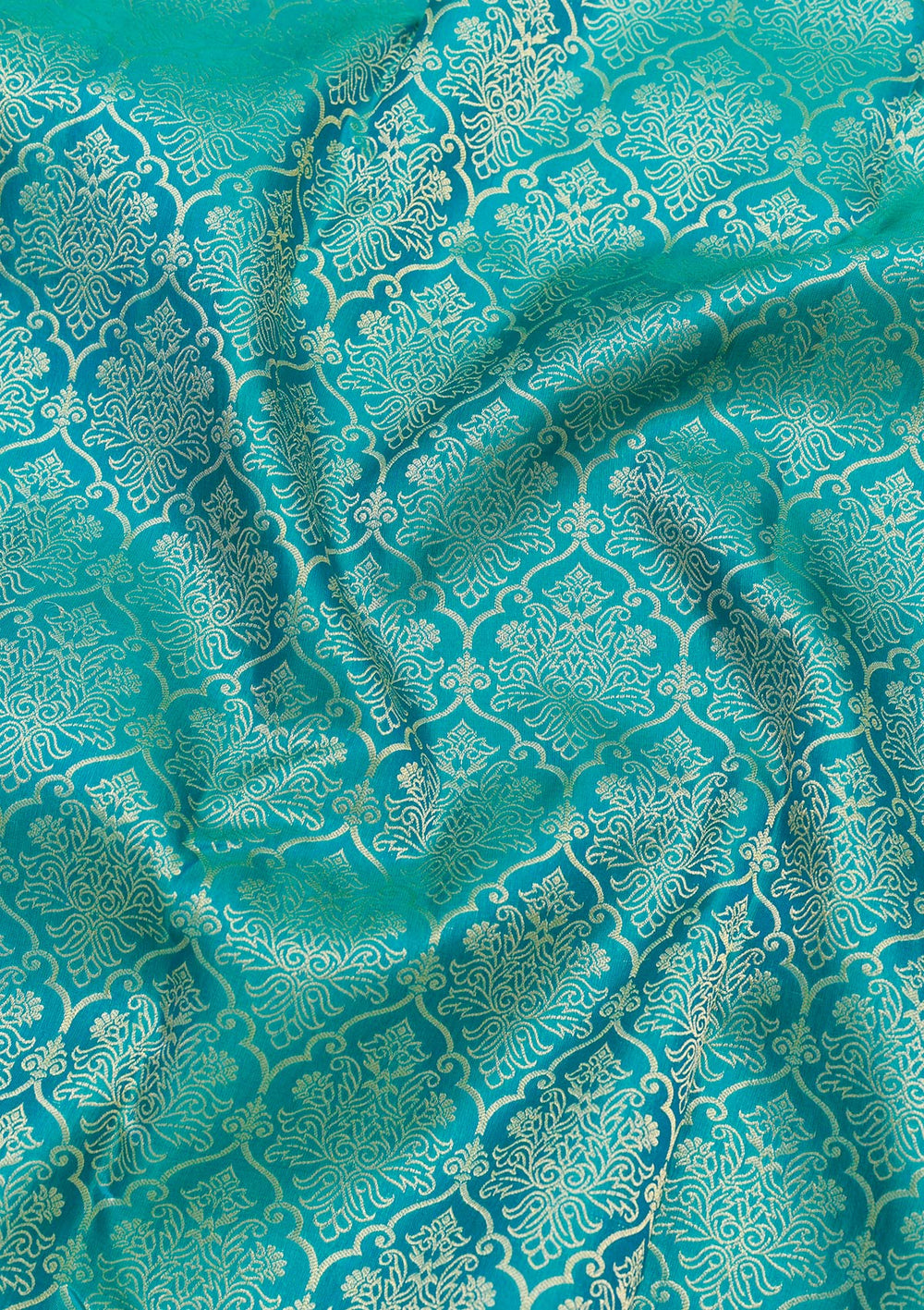 Rama Green Zariwork Pure Silk Saree-Koskii