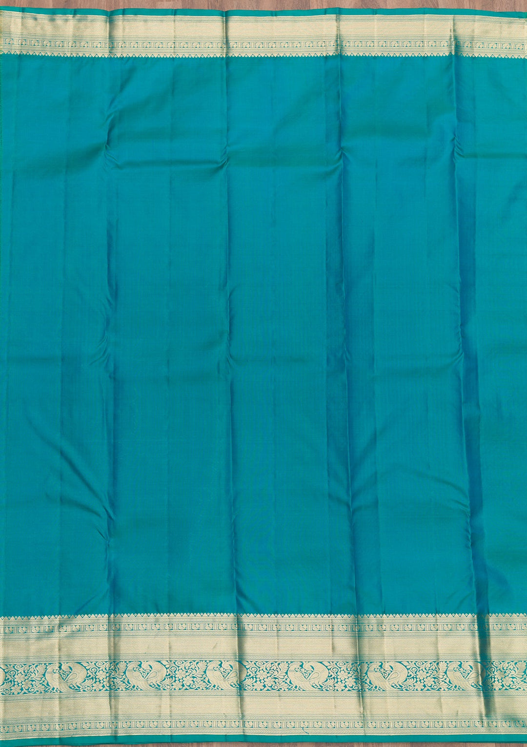 Rama Green Zariwork Pure Silk Saree-Koskii