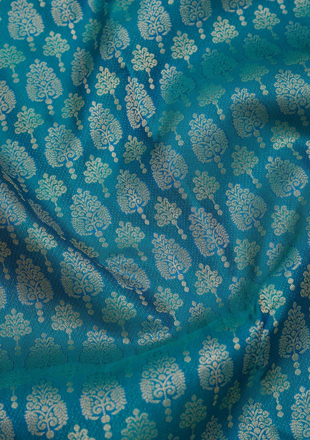 Rama Green Zariwork Pure Silk Saree-Koskii