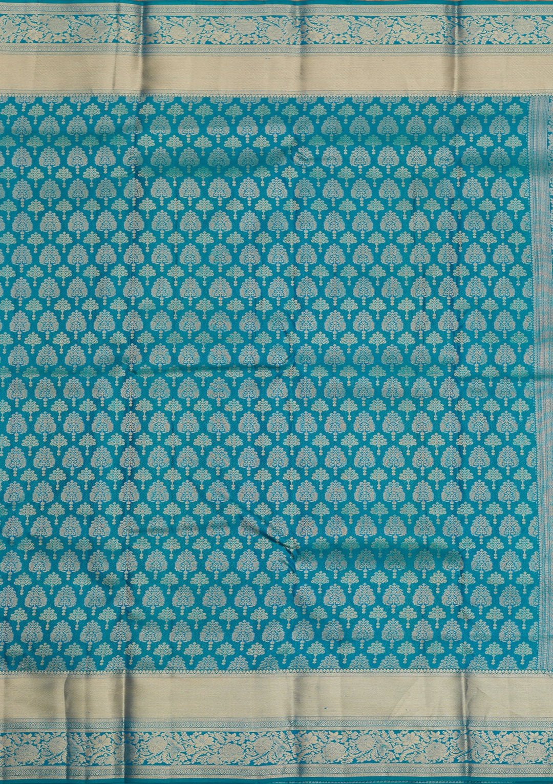 Rama Green Zariwork Pure Silk Saree-Koskii