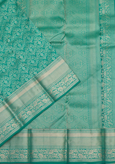 Rama Green Zariwork Pure Silk Saree