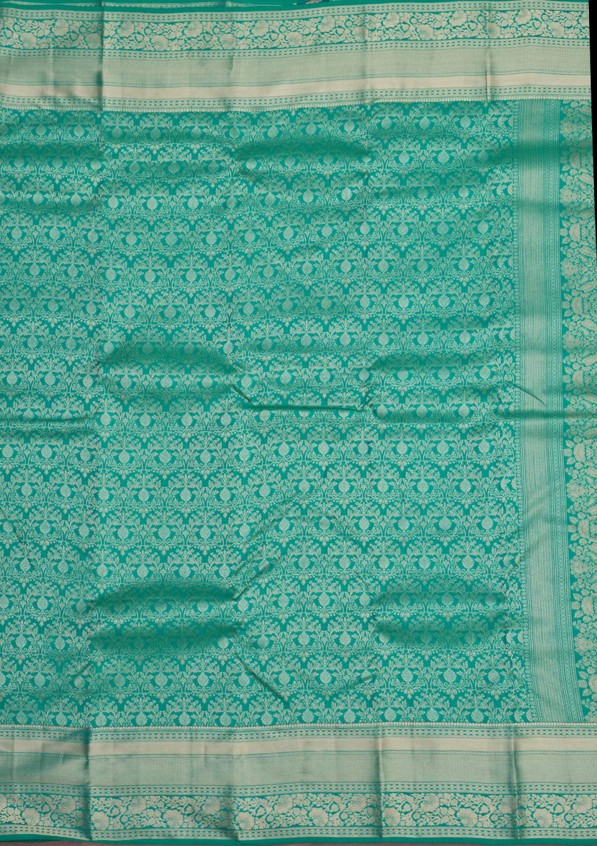 Rama Green Zariwork Pure Silk Saree