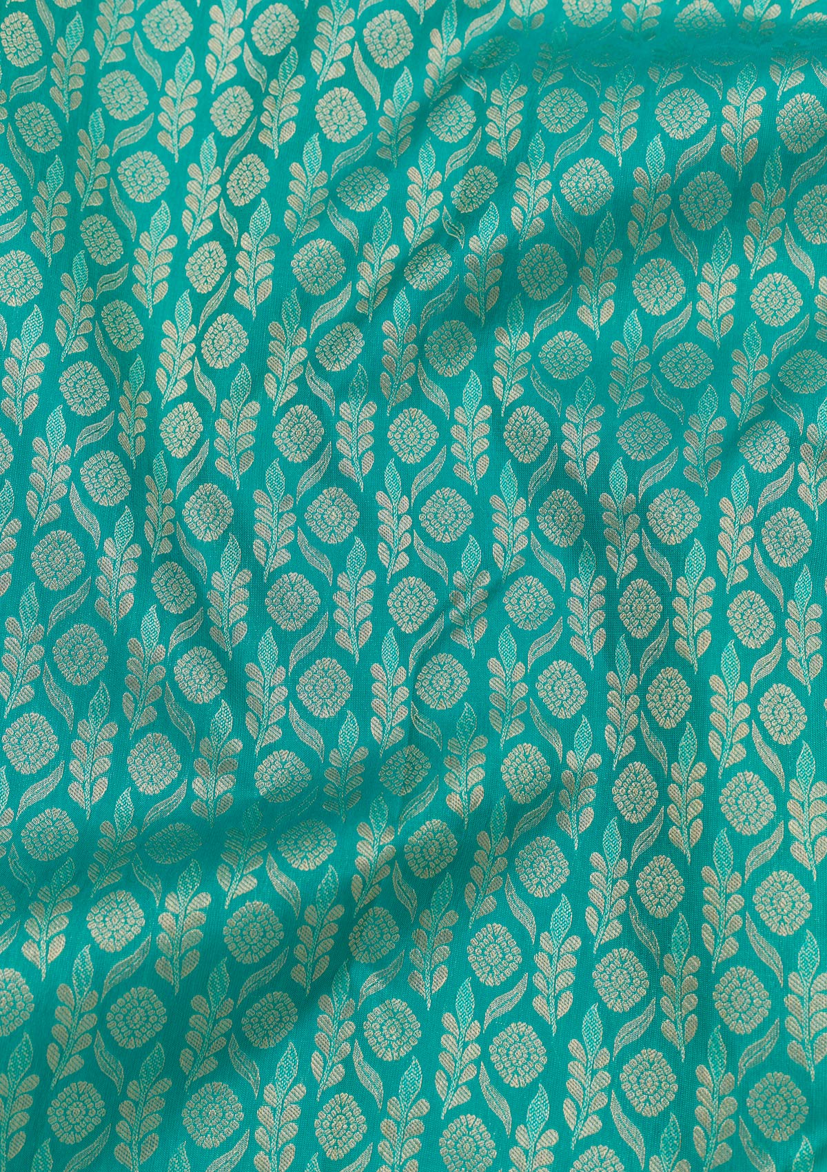 Rama Green Zariwork Pure Silk Saree-Koskii