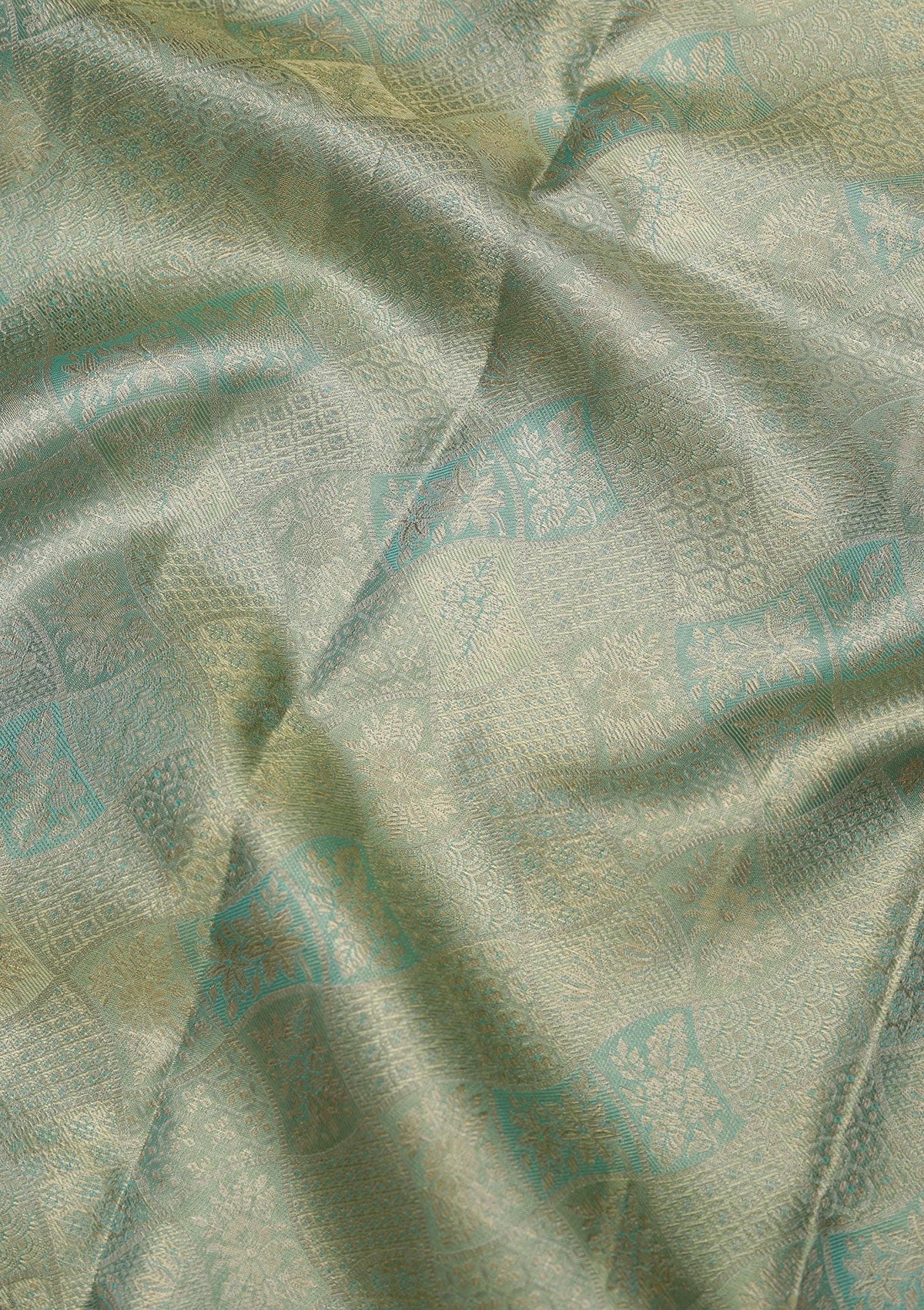 Rama Green Zariwork Pure Silk Saree-Koskii