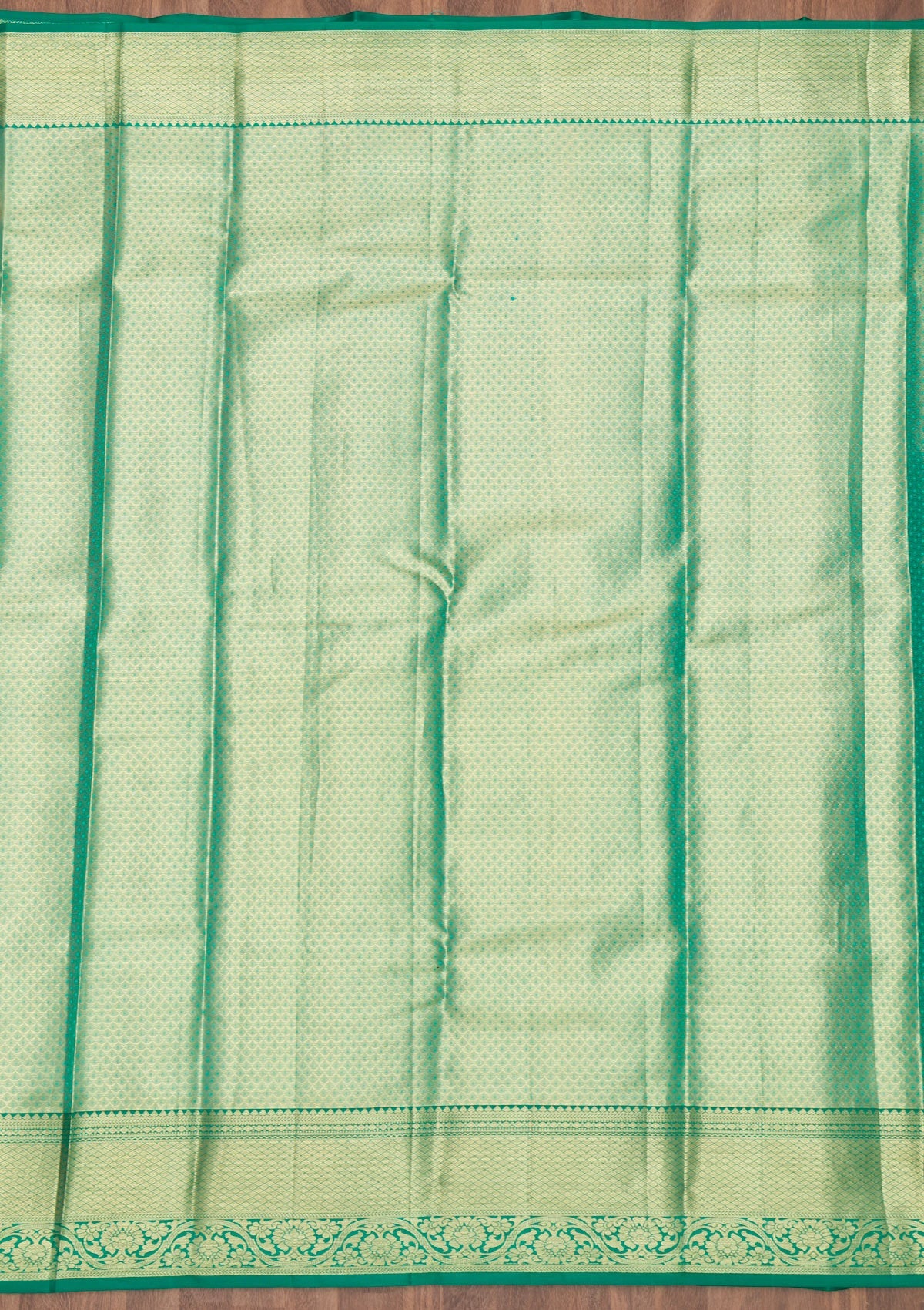 Rama Green Zariwork Pure Silk Saree-Koskii