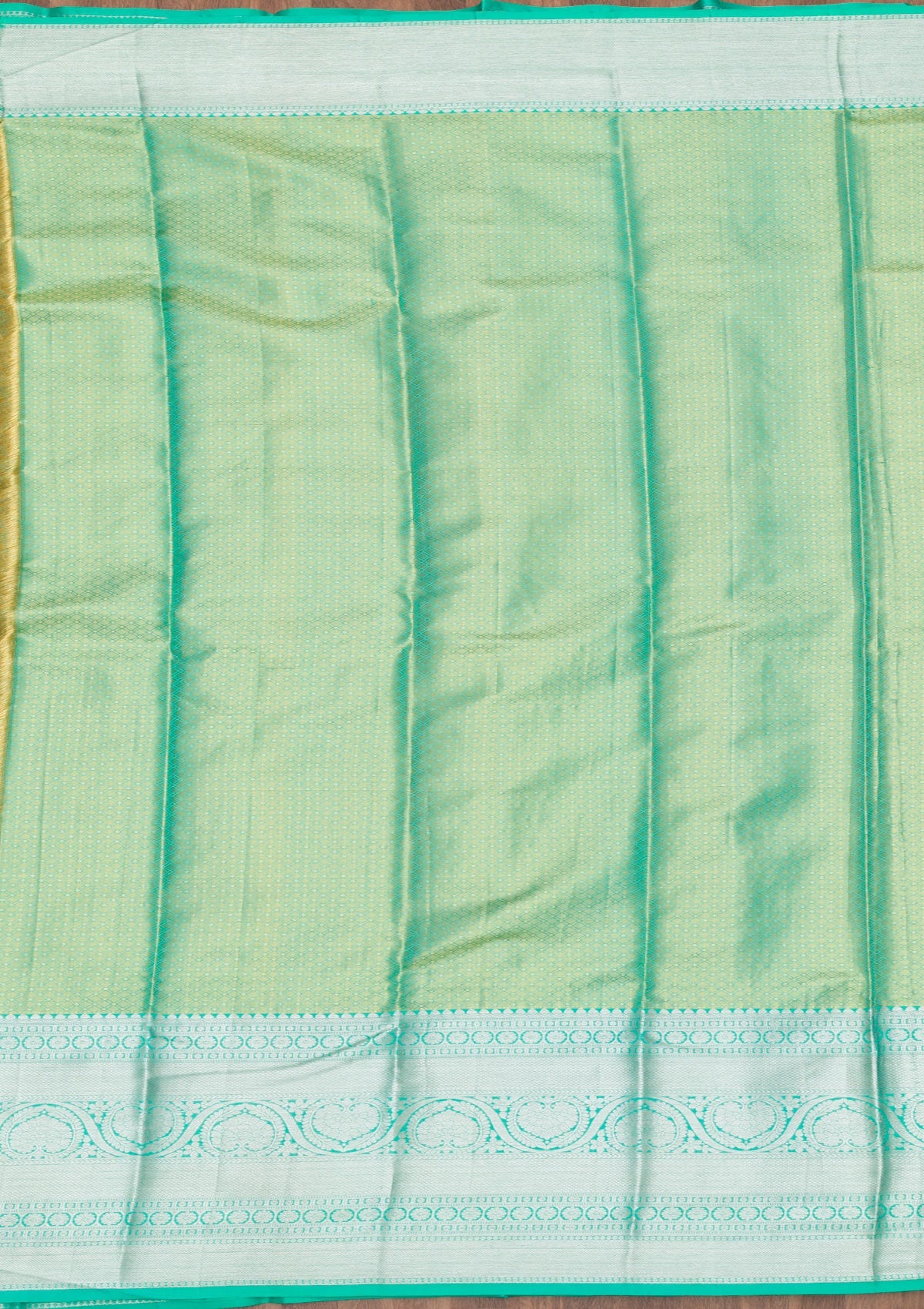 Rama Green Zariwork Pure Silk Saree-Koskii