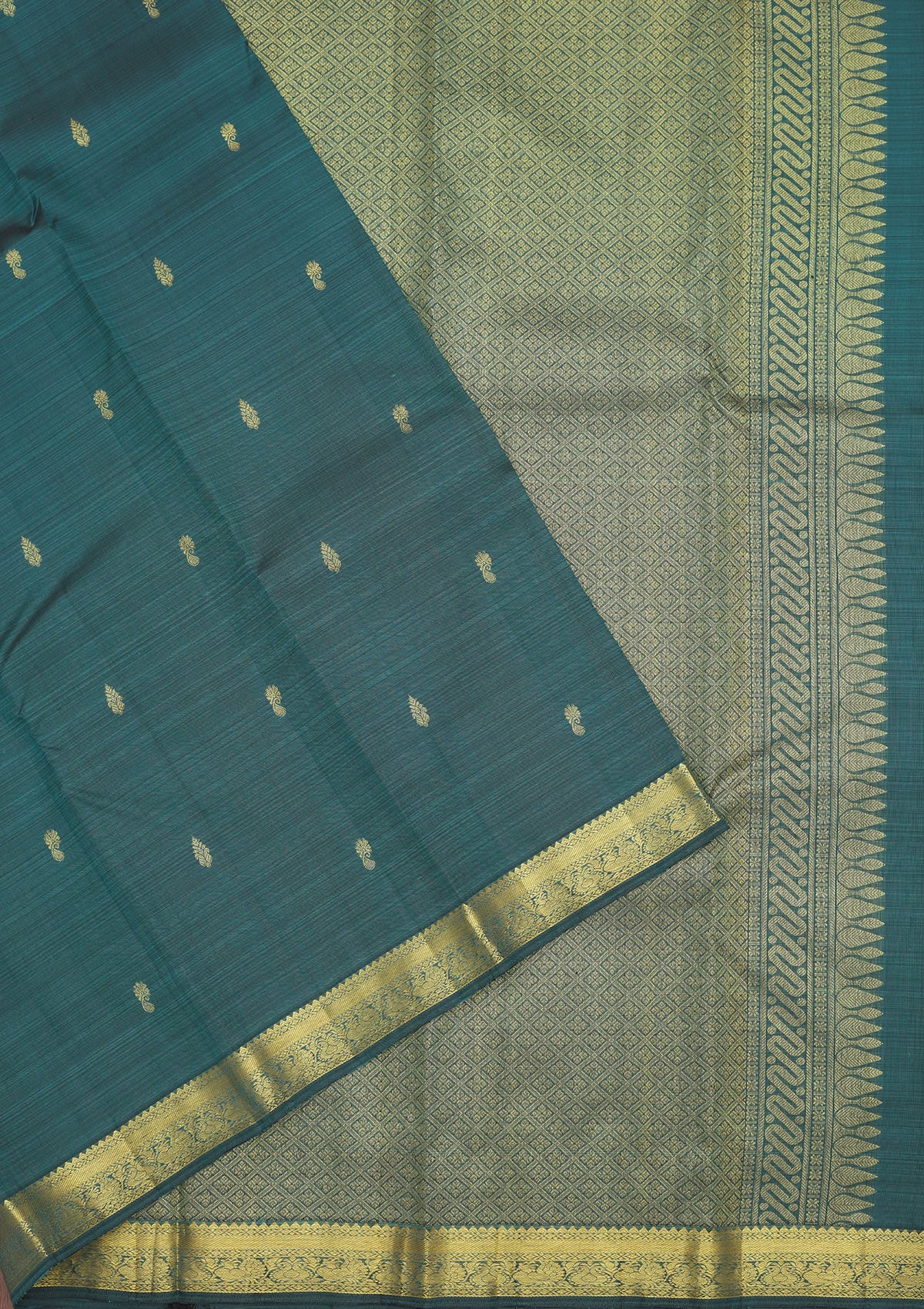 Rama Green Zariwork Pure Silk Saree