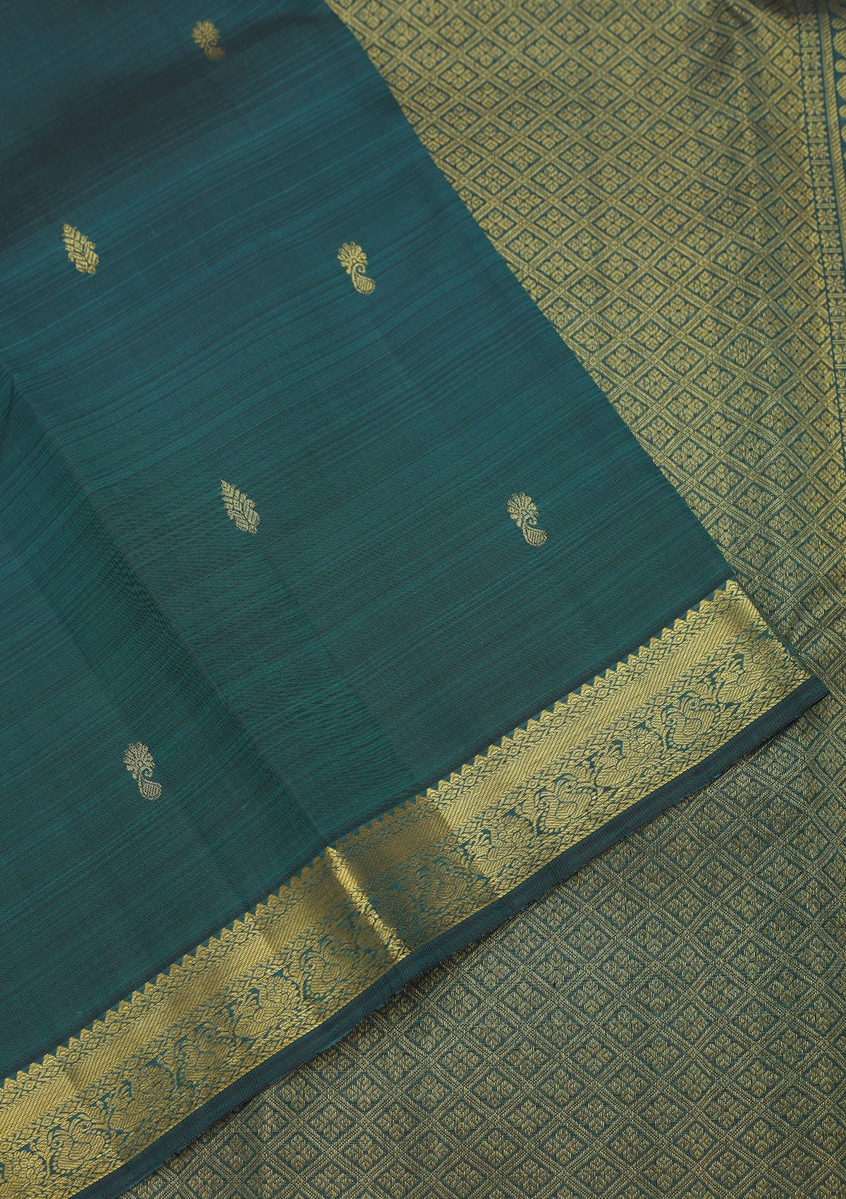 Rama Green Zariwork Pure Silk Saree