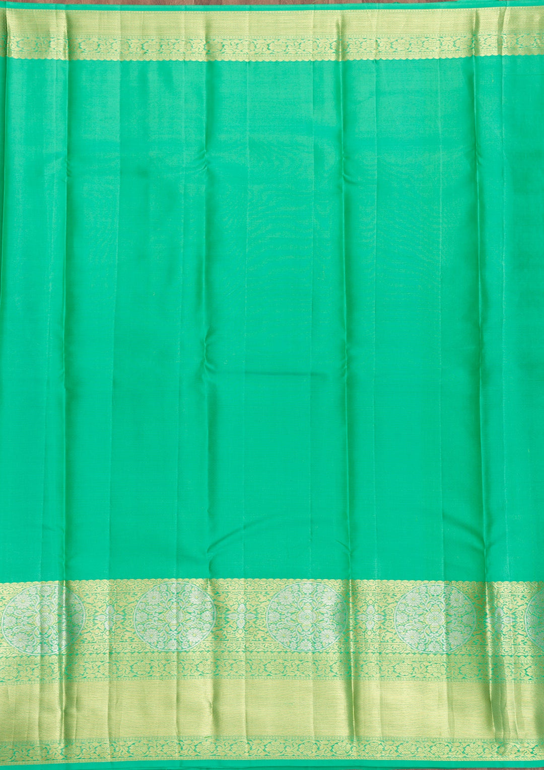 Rama Green Zariwork Pure Silk Saree-Koskii