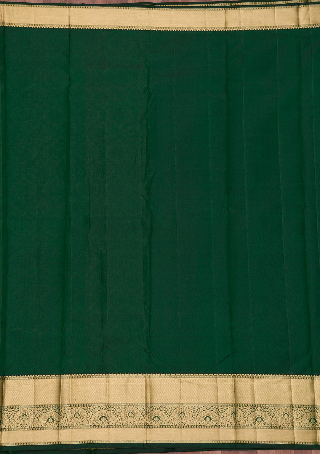 Bottle Green Zariwork Pure Silk Saree-Koskii