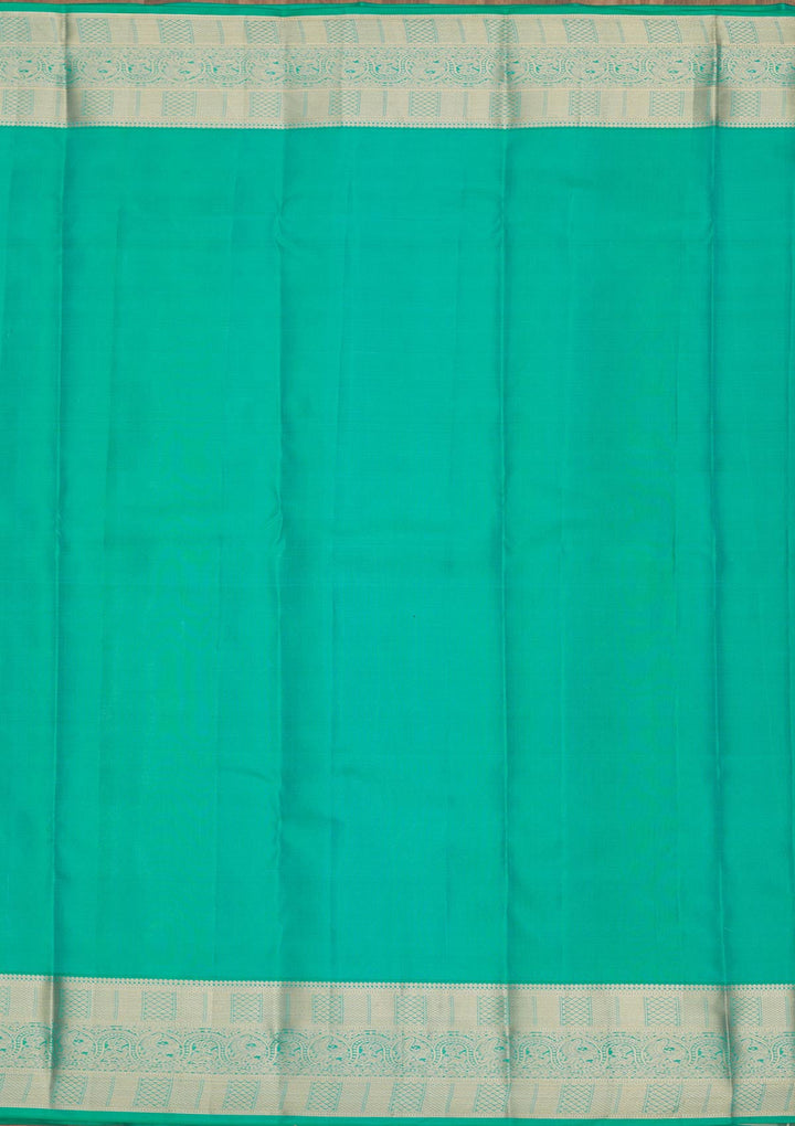 Rama Green Zariwork Pure Silk Saree-Koskii