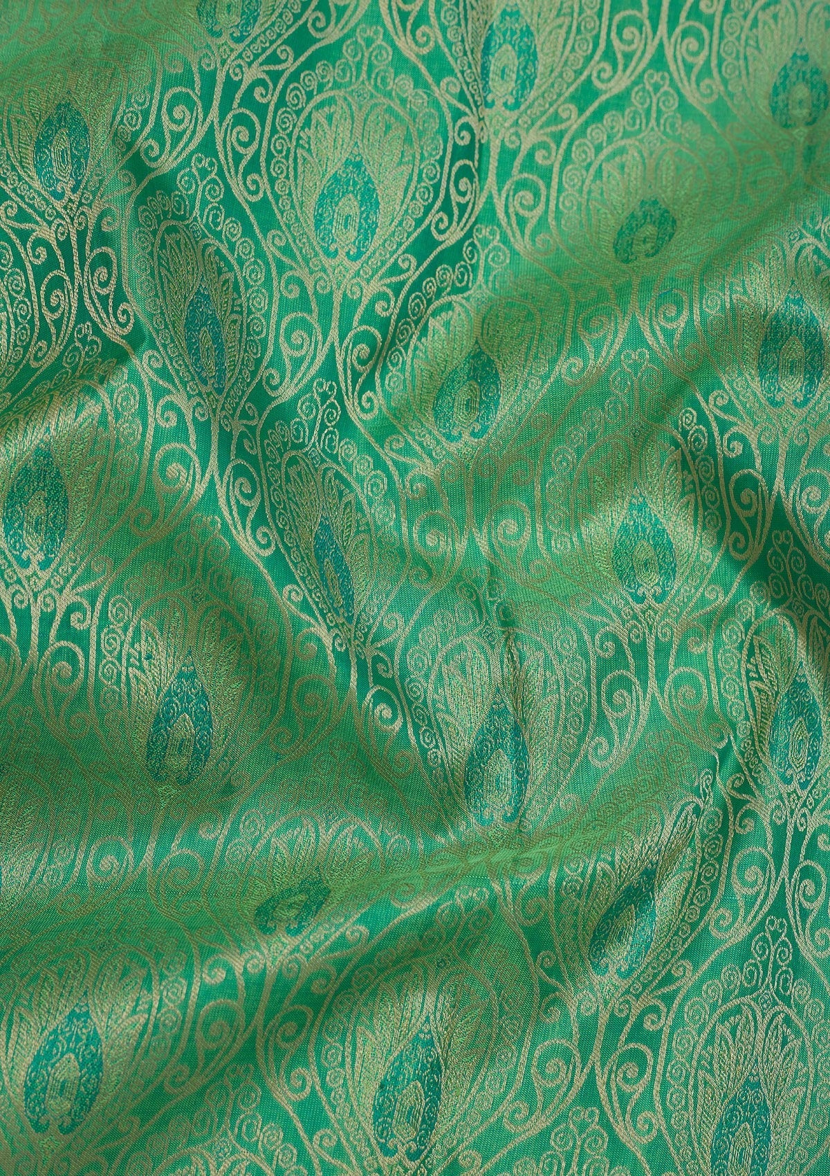 Green Zariwork Pure Silk Saree-Koskii