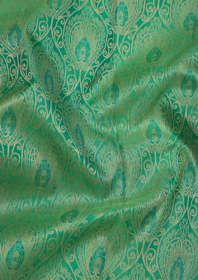 Green Zariwork Pure Silk Saree-Koskii