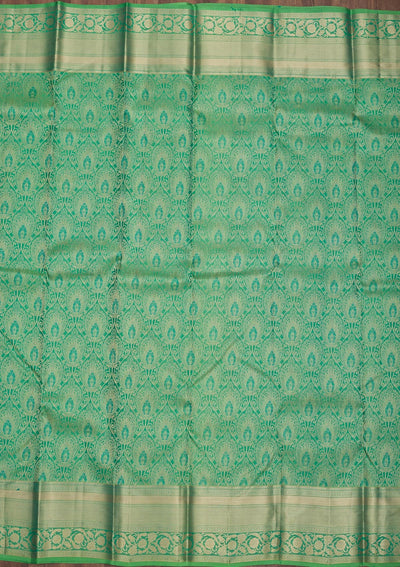 Green Zariwork Pure Silk Saree-Koskii