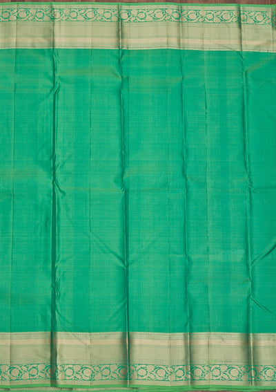 Green Zariwork Pure Silk Saree-Koskii