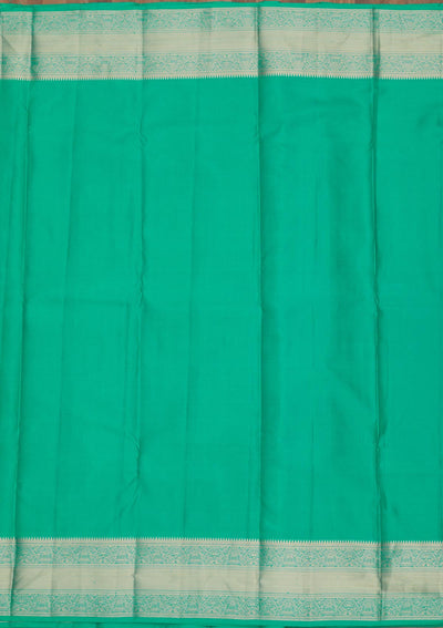 Rama Green Zariwork Pure Silk Saree-Koskii