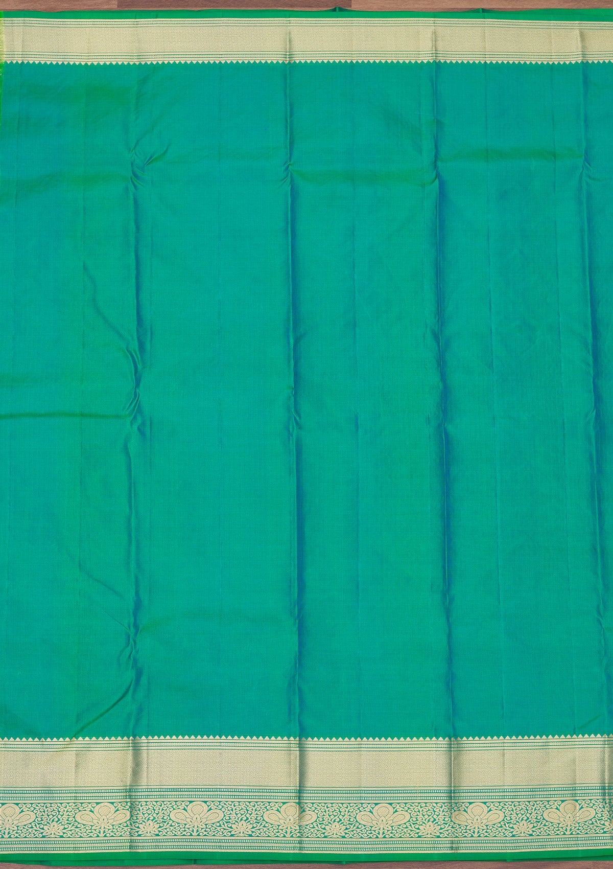 Rama Green Zariwork Pure Silk Saree-Koskii