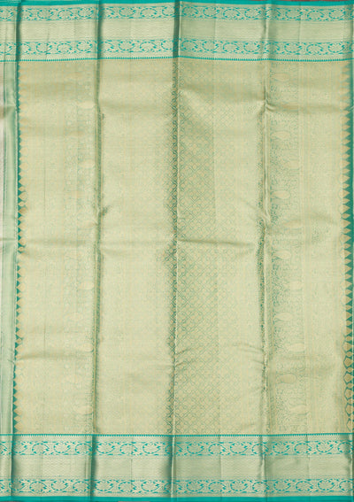 Rama Green Zariwork Pure Silk Saree-Koskii