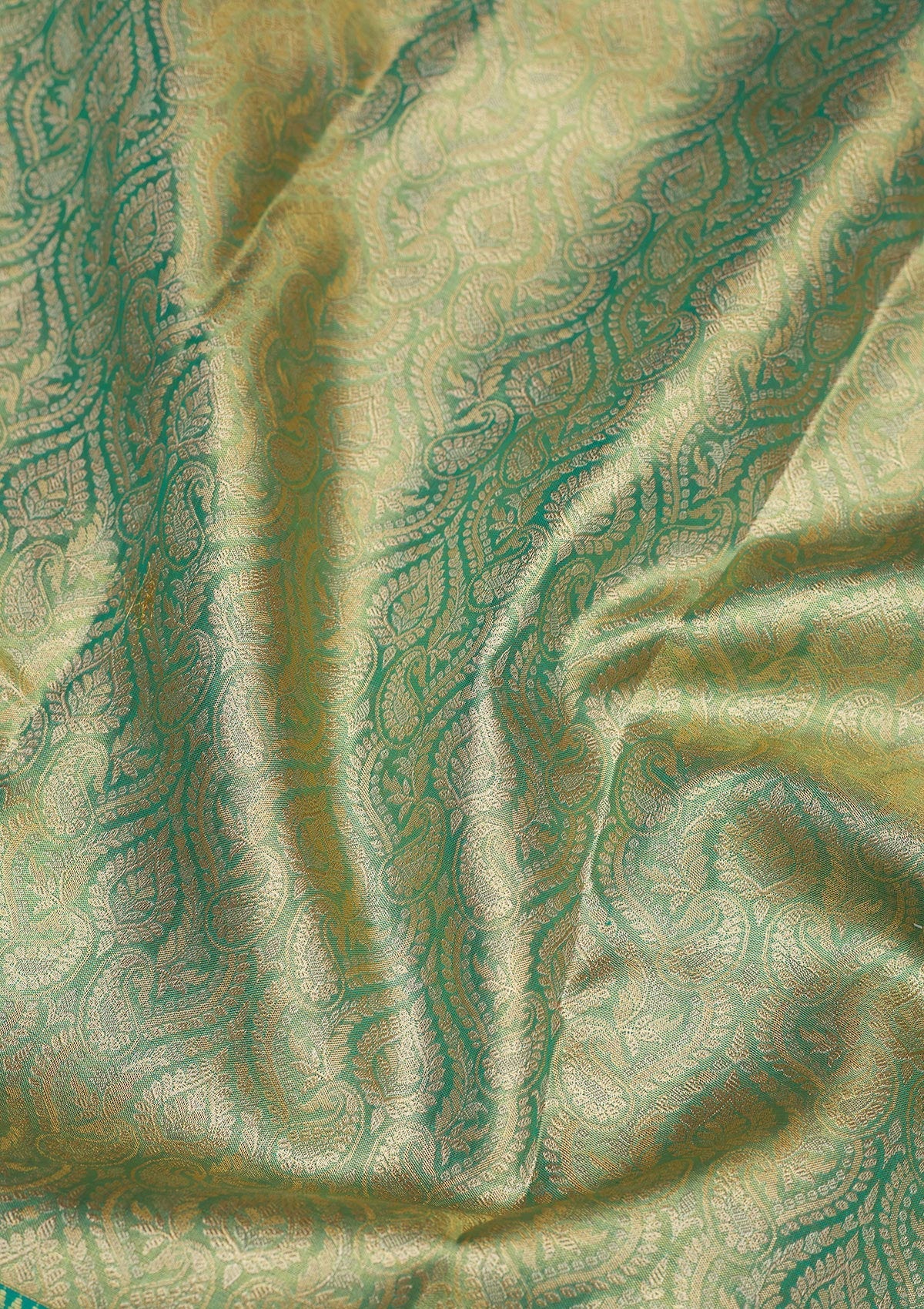 Rama Green Zariwork Pure Silk Saree-Koskii