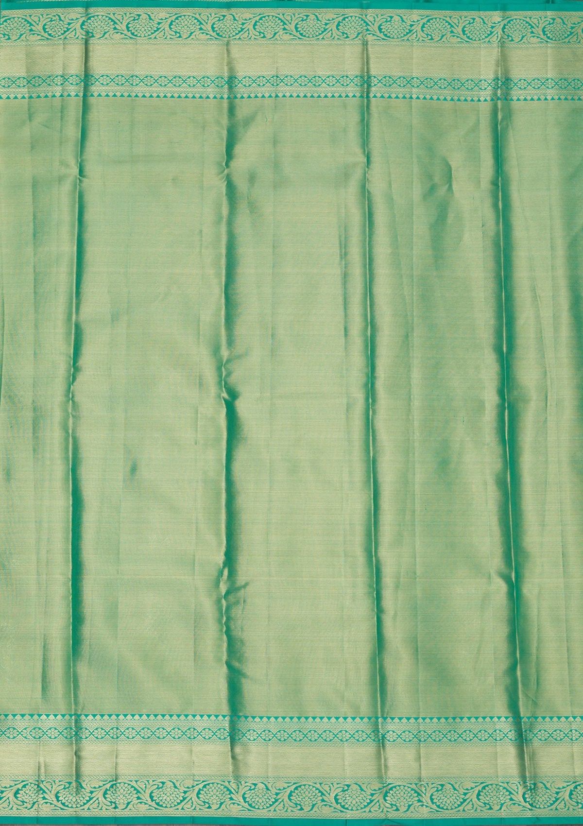 Rama Green Zariwork Pure Silk Saree-Koskii